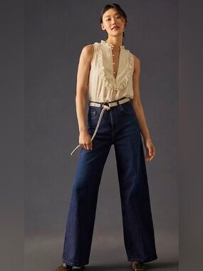 Anthropologie AG Deven High-Rise Wide-Leg Jeans size 25